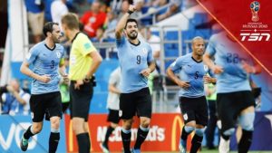 Uruguay tames the Russian Bear 3:0>>>Spain saved by the VAR to tie Morocco 2:2  on 2 come from behind goals>>>Portugal concedes at the death for an unimpressive 1:1 tie with Iran>>>In a friendly Middle East war Saudi Arabia (2) beats neighbor Egypt (1)>>>Predictable outcome. No harm no foul in first scoreless tie France 0 Denmark 0>>>Peru (2) playing for pride send the Aussies (0) back for a long ride home>>>Argentina (2) dodges the bullet in the last ten minutes to advance over Nigeria (1)>>>Croatia (2) win 3rd in a row over courageous Iceland (1)